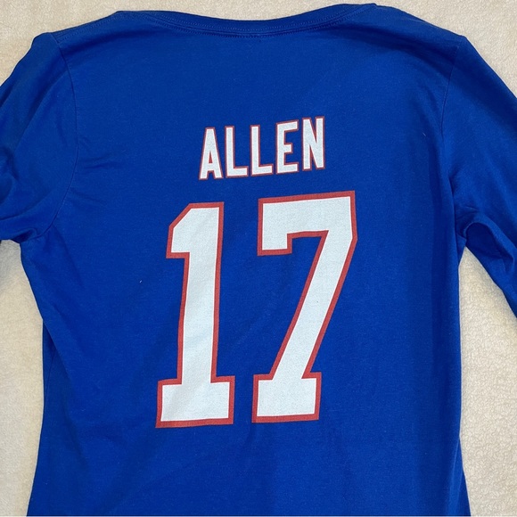 Josh Allen Fanatics Womens Size Small Long Sleeve Jersey T-Shirt Buffalo Bills - Picture 8 of 11